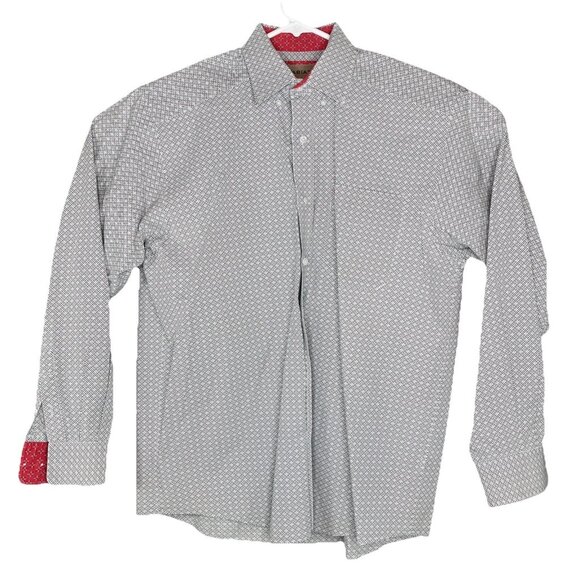 Ariat Other - Ariat Button Down White Shirt Men's Medium Tan Joules Beckett Star Pattern LS